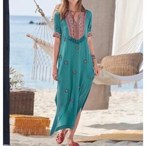 Sundance size large Tropical Dreams Maxi Dress with pockets